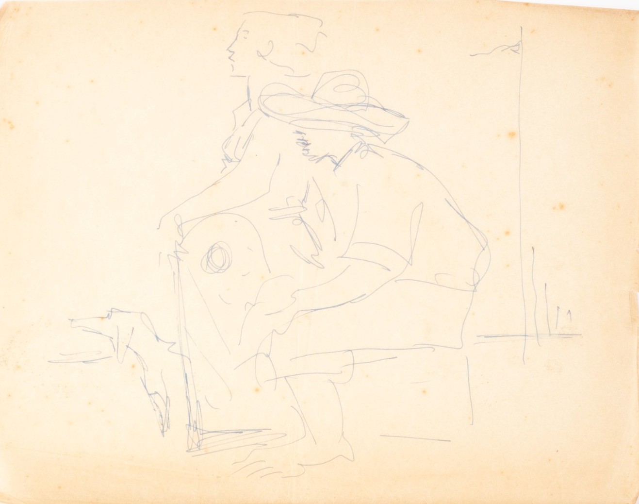 Casal com cachorro, 1950